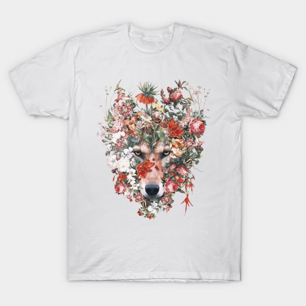 Flower wolf T-Shirt by rizapeker